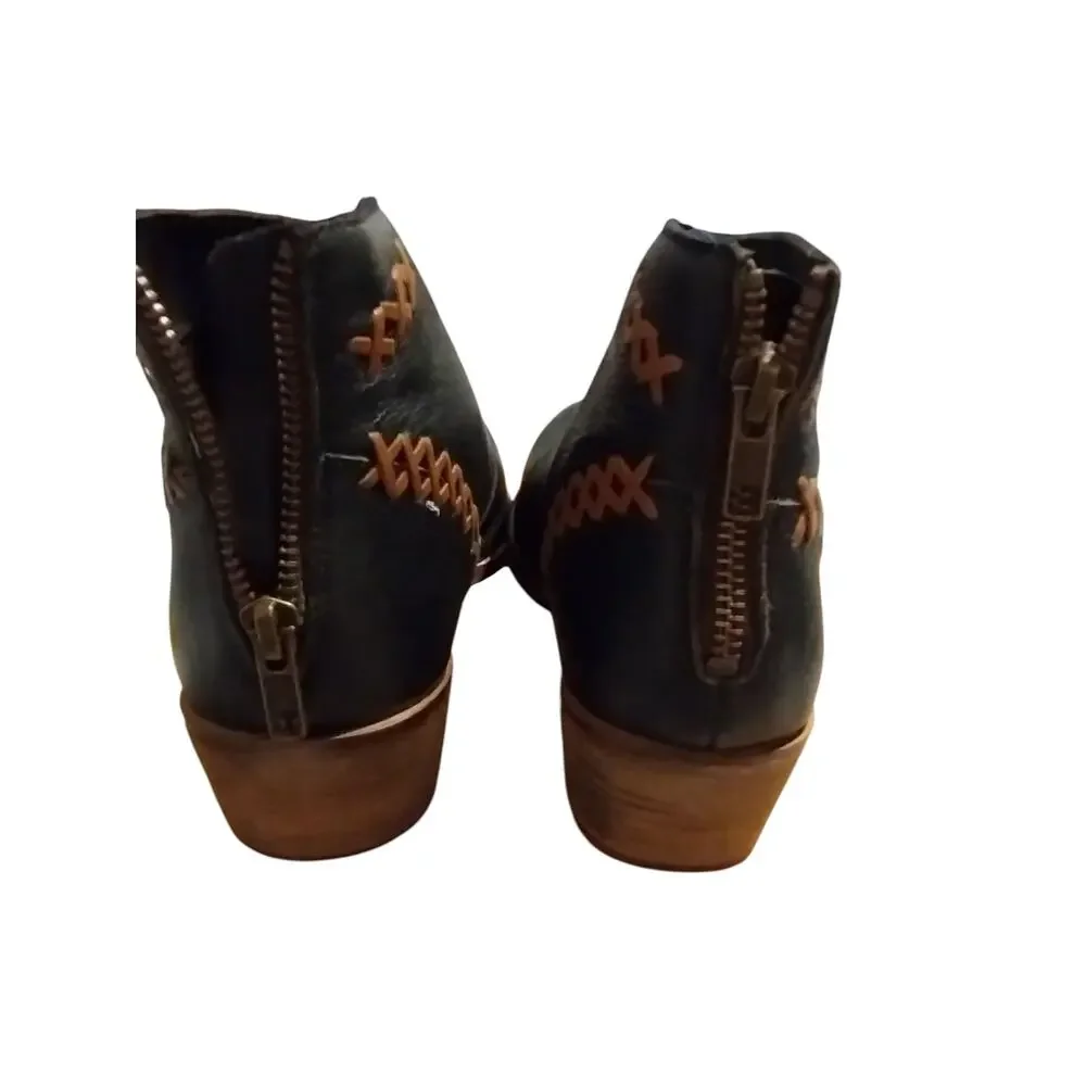 Naughty Monkey Women's 9.5 Leather Western Coastal Cowgirl Country‎ Prep Booties
